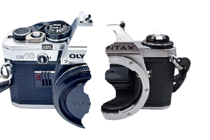Olympus OM 10 & Pentax ME: битва мастодонтів фото